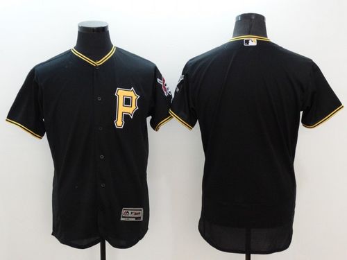 Pirates Blank Black Flexbase Authentic Collection Stitched MLB Jersey - Click Image to Close